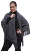 Alpaca Wool Winter Shawl Wrap Crocheted Fringe Triangular Shape