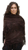 Alpaca Wool Winter Shawl Wrap Crocheted Fringe Triangular Shape