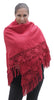 Alpaca Wool Winter Shawl Wrap Crocheted Fringe Triangular Shape