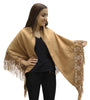 Alpaca Wool Winter Shawl Wrap Crocheted Fringe Triangular Shape