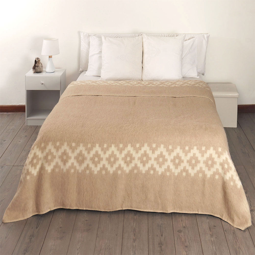 Ethnic Banderita Alpaca Wool Blanket King Size