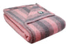 Woven Alpaca Wool Striped Bed Blanket Twin Size