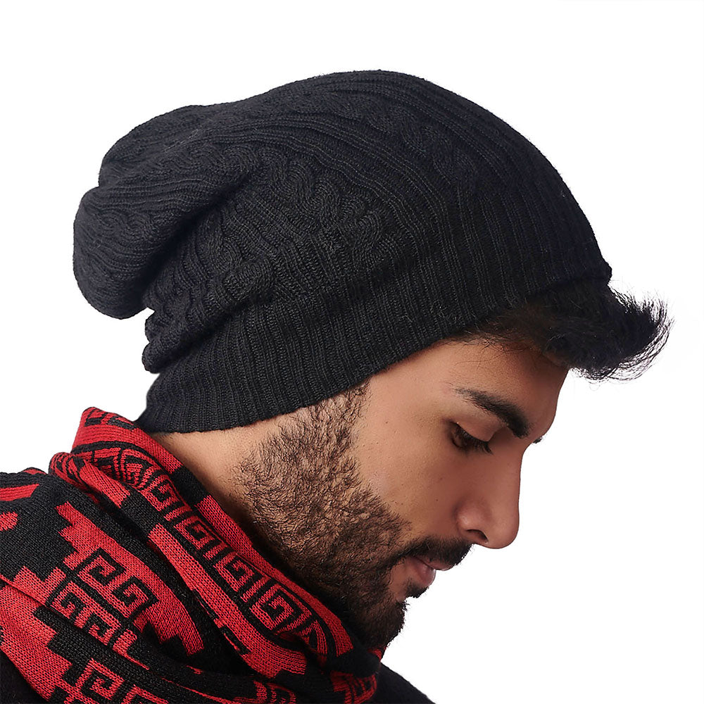 Reversible 100% Baby Alpaca Beanie Hat display picture 3