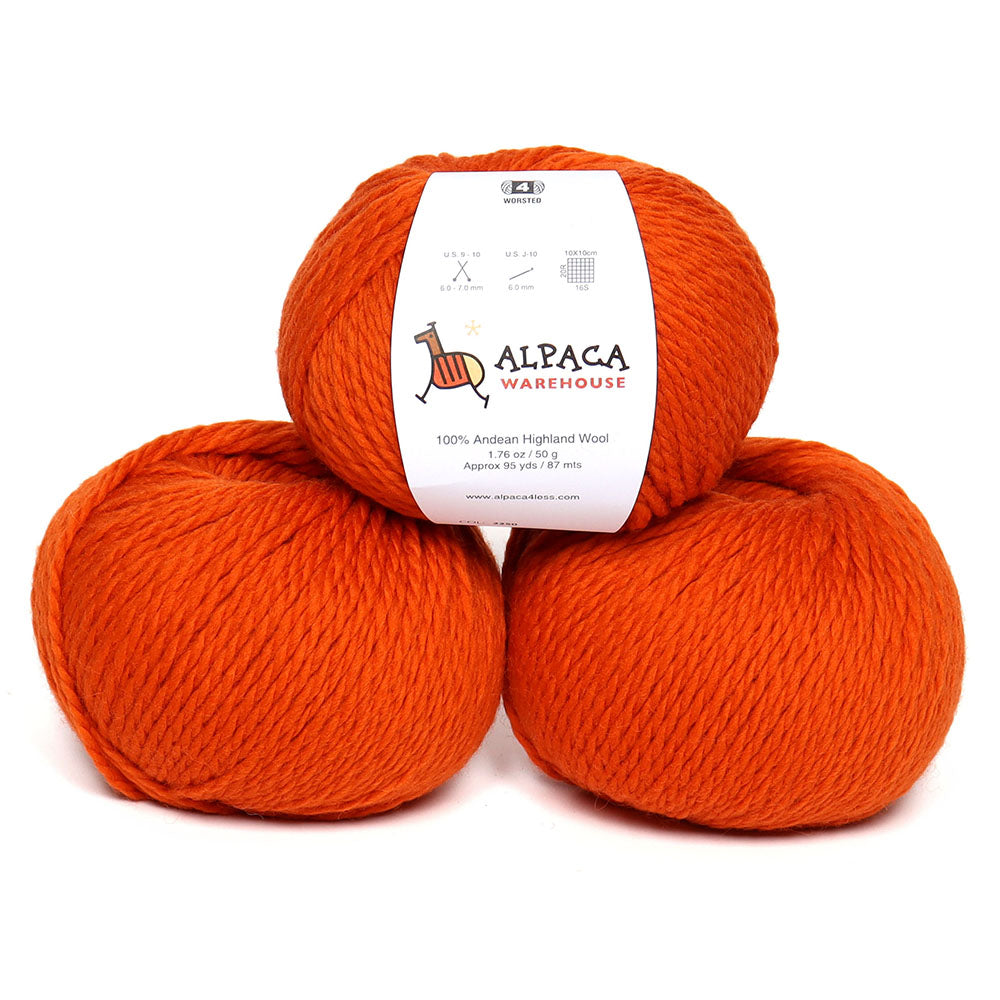 100% Highland Wool Yarn 3 Skeins Worsted Weight