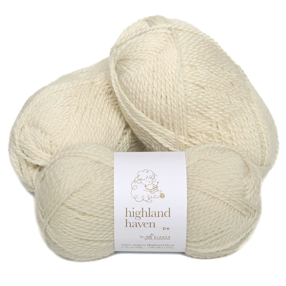 Highland Haven 100% Wool Yarn 3 Skeins DK Weight