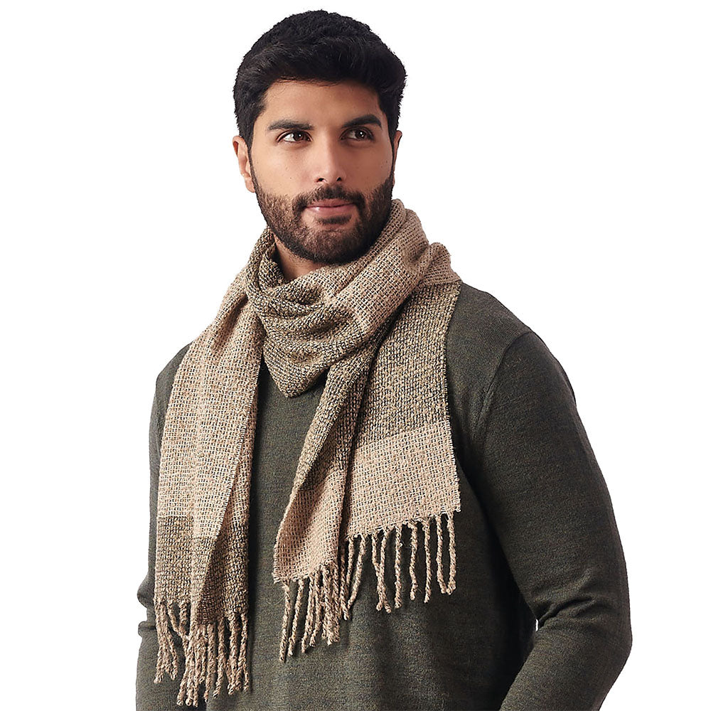 thumbnail image 2 of FAIRY TRENDZ Men's Winter Wool Scarf - Large Length, Plain Black, Unisex Style 2 of 2
